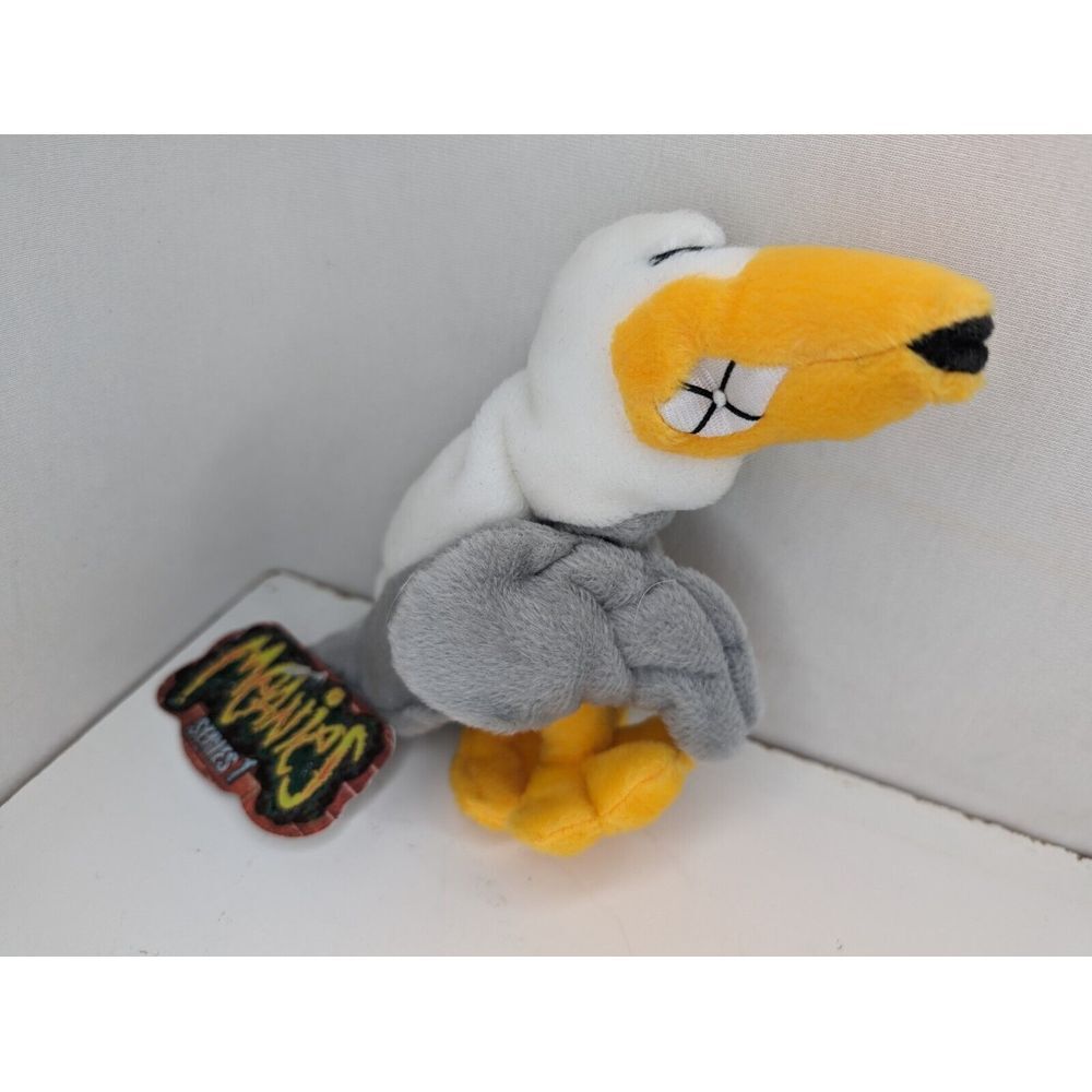 Vintage 1997 Idea Factory Meanies‎ Series 1 Beenie Plush Peter The Seagull